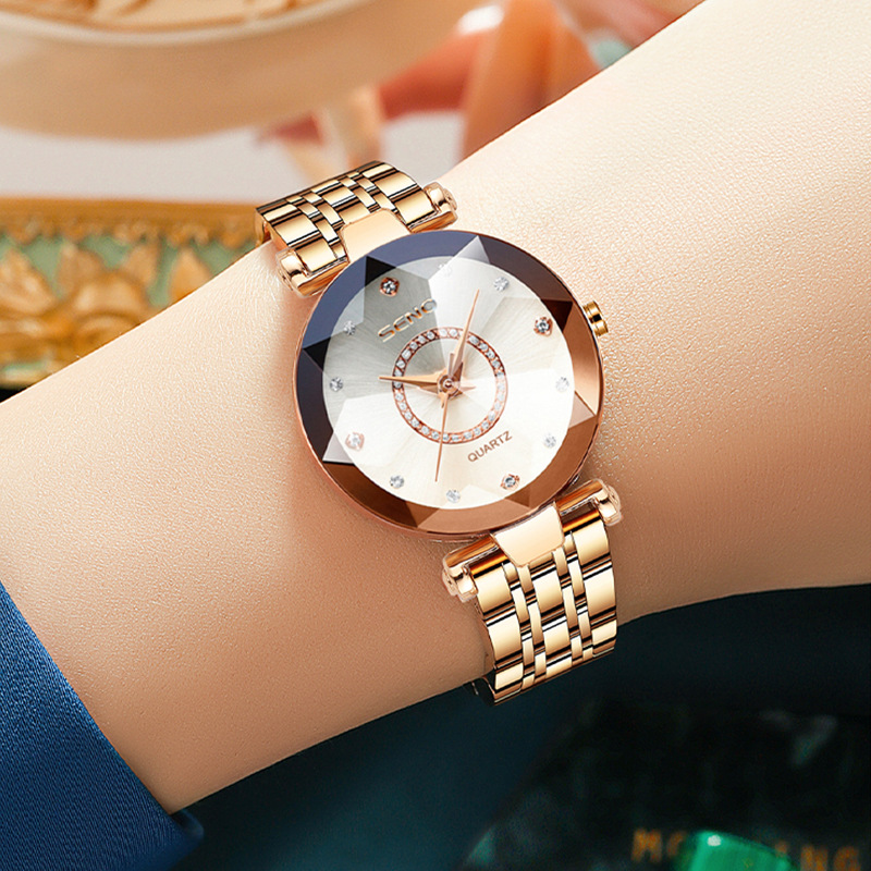 Douyin's new Ocean Star steel belt women's watch live broadcast multi-angular gradient glass diamond-encrusted fashion watch - Image 7