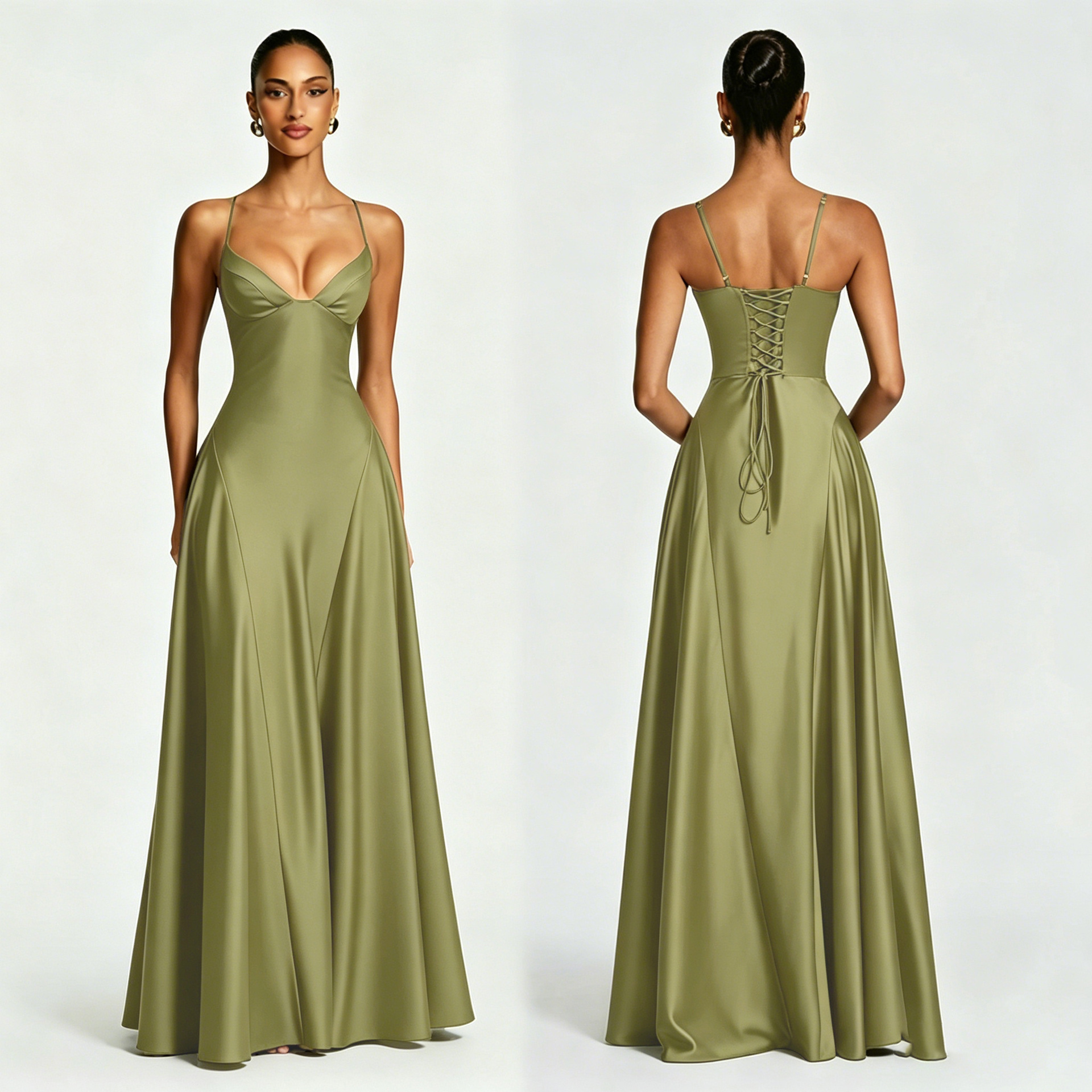 Women's Satin Strapless Bodycon Dress - Image 9