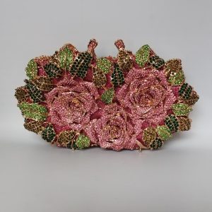 Xiyuan foreign trade diamond-studded evening bag rhinestone clutch bag pointed bottom hollow metal banquet clutch bag bags