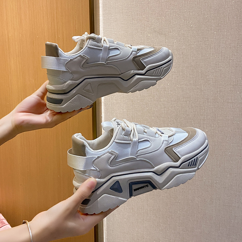 Daddy shoes women's 2023 spring and autumn new breathable thick bottom fashion ins trend sports leisure students color matching shoes