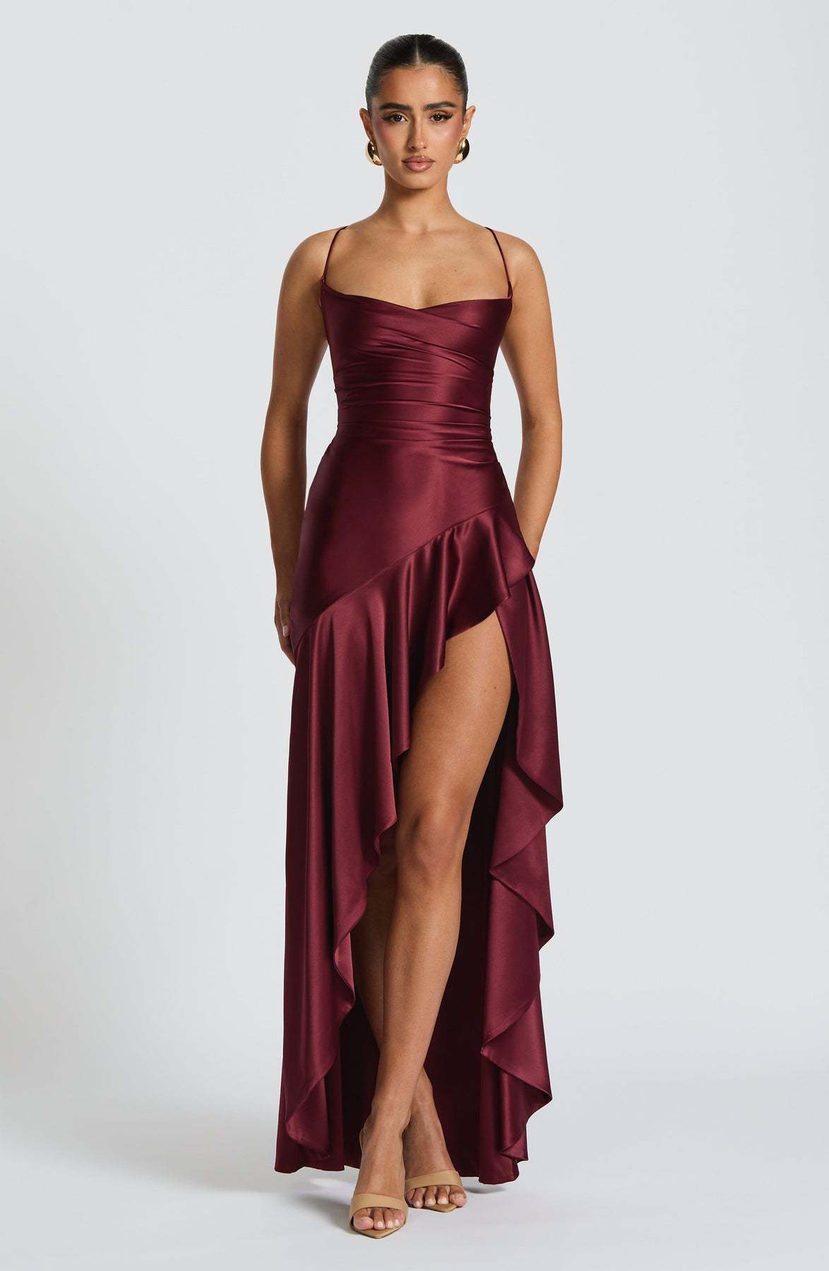 2025 European and American Cross-Border Foreign Trade Summer Hot Selling Sexy Women's Suspender Backless Ruffle Irregular Dress - Image 9