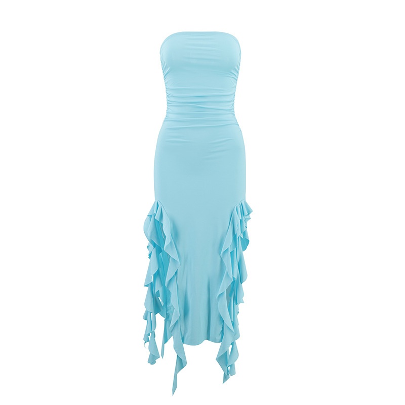 2023 European and American style summer new cross-border hot product one-shoulder jellyfish lace dress sexy hottie ur women's clothing - Image 9