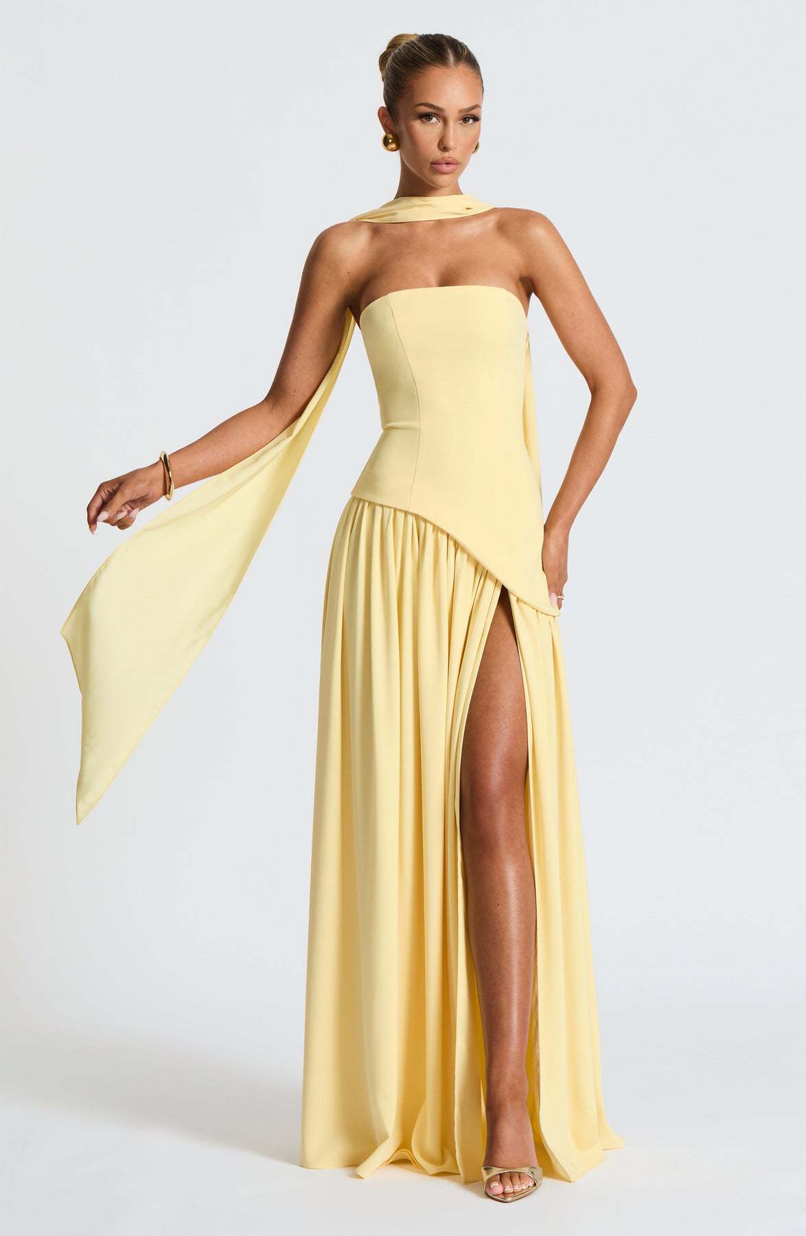 2025 European and American cross-border women's clothing tube top solid color slit dress fashionable sexy backless high slit long skirt new style - Image 10