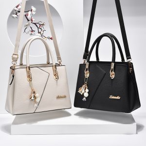 Female bag 2021 new atmospheric middle-aged lady handbag mother model litchi pattern one-shoulder messenger bag one generation