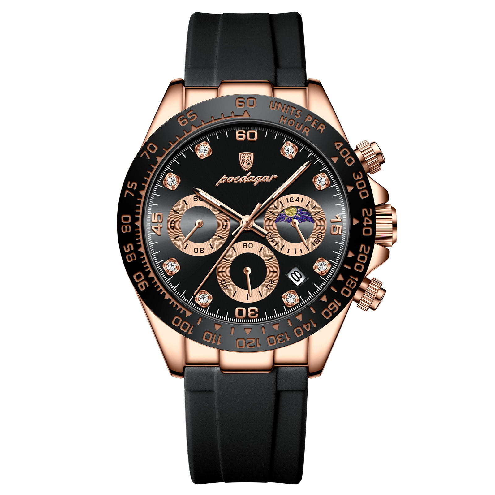 Swiss brand men's watch, multi-functional silicone wristwatch, popular in live streaming and export markets, dropshipping available. - Image 5
