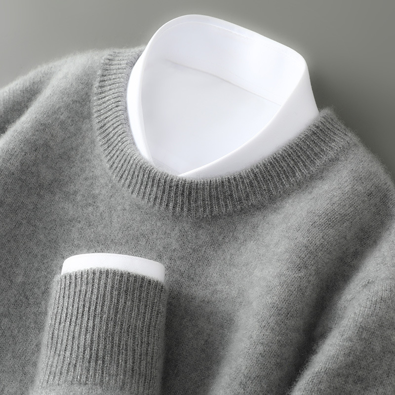 Men's high-neck, thick, loose-fitting pullover sweater/knitwear base layer. - Image 21