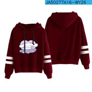 New anime Cinnamoroll big-eared dog cinnamon dog Sanrio 2D casual parallel bars hooded sweatshirt spring and autumn