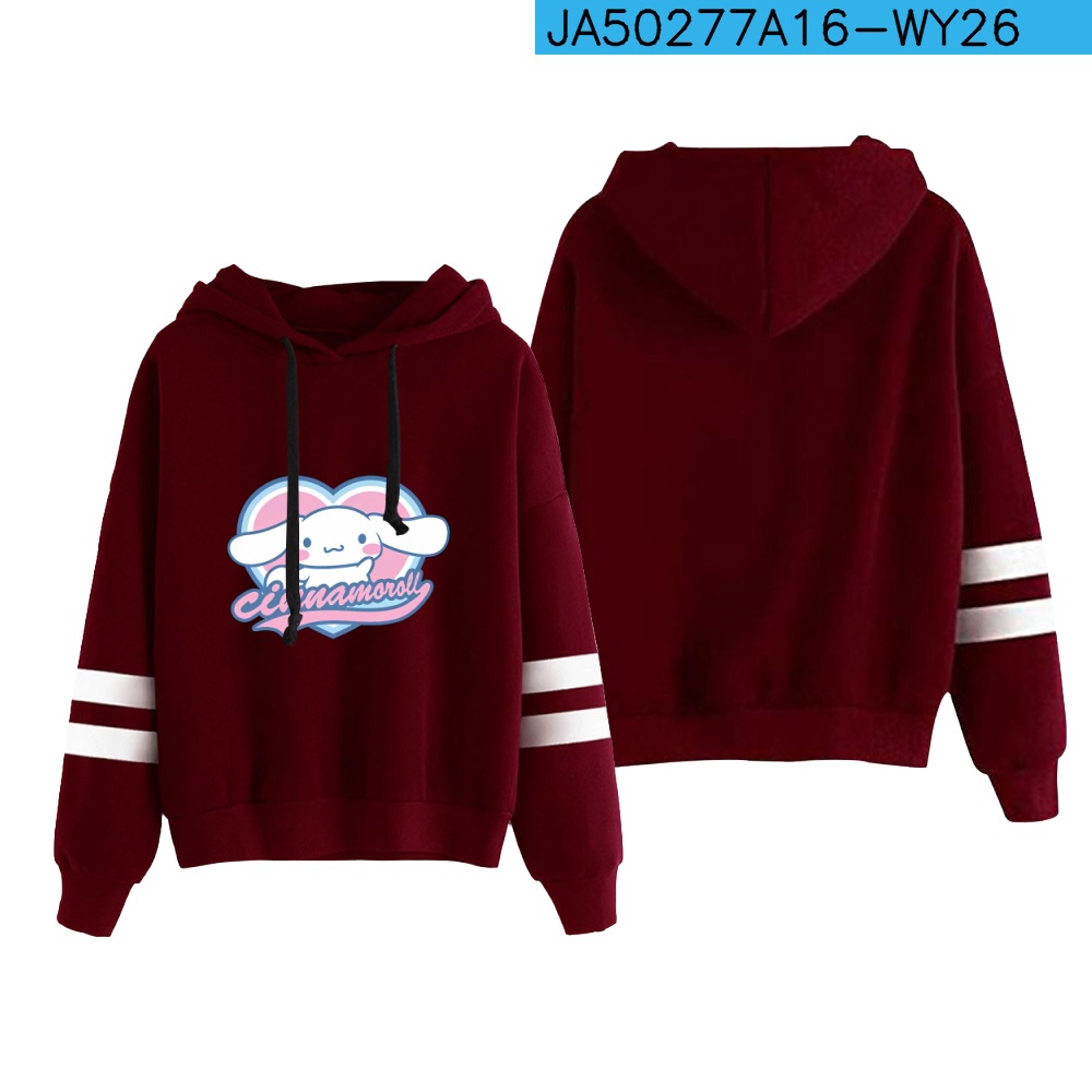 New anime Cinnamoroll big-eared dog cinnamon dog Sanrio 2D casual parallel bars hooded sweatshirt spring and autumn