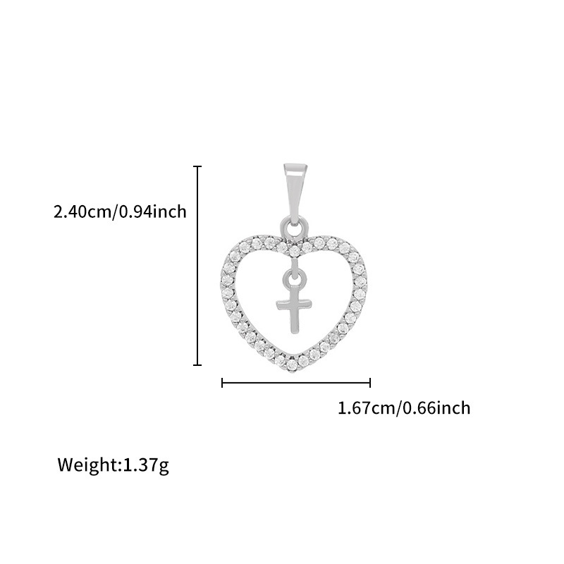 Xuping's new fashionable alloy electroplated white artificial gemstone niche design exquisite and versatile heart-shaped necklace pendant - Image 7