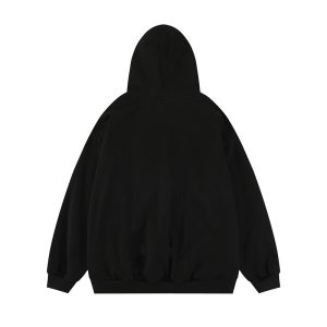 [2022] Tide brand autumn new European and American dark print oversize men and women couples all-match hooded sweater