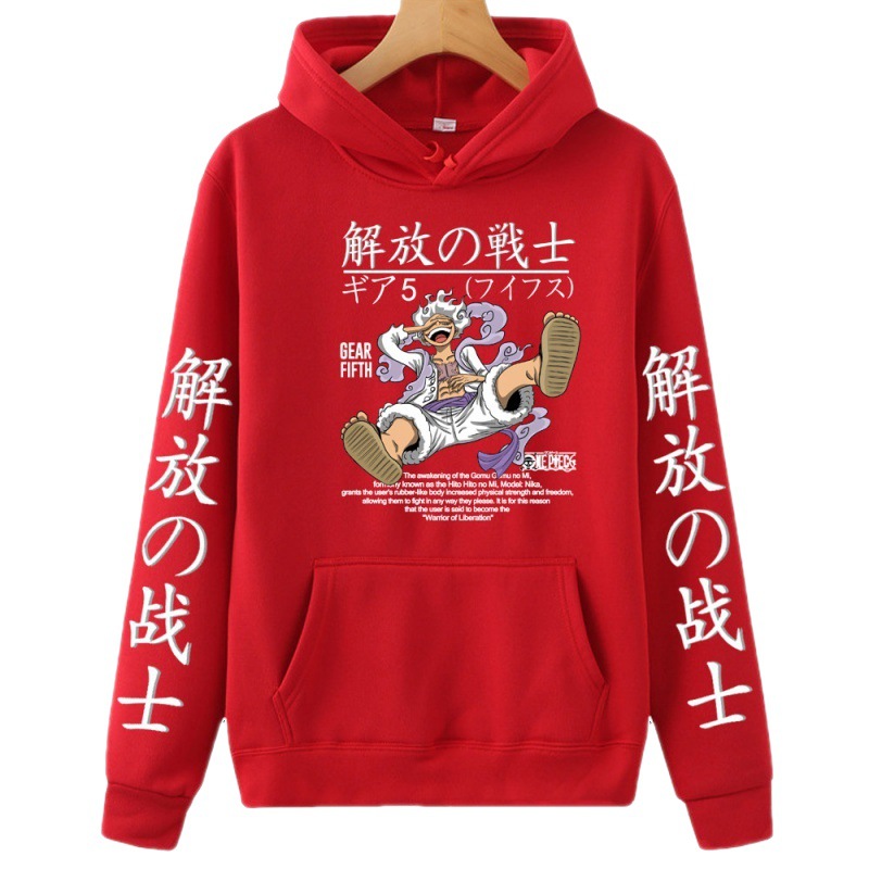 One Piece Fifth Gear Luffy peripheral printed sweatshirts for men and women spring and autumn tops long-sleeved hoodies anime - Image 5