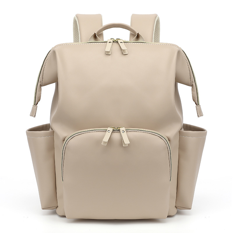 Large capacity PU leather backpack, diaper bag, maternity and baby handbag, portable and lightweight. - Image 8