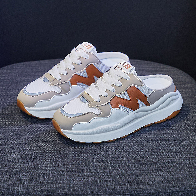 2023 Korean summer new style half-cup dad shoes for women ins trendy thick-soled student sports and casual shoes street shooting 2210 - Image 2