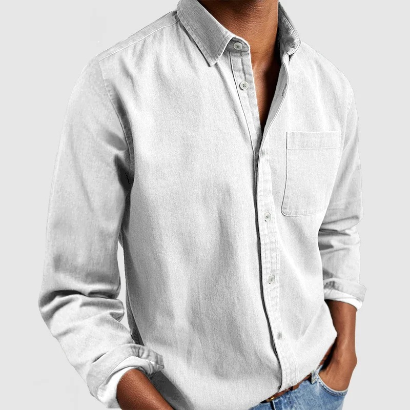 2024 Cross-border Foreign Trade E-commerce New Amazon Independent Station Men's Shirt New Long Sleeve Lapel Men's Shirt - Image 13