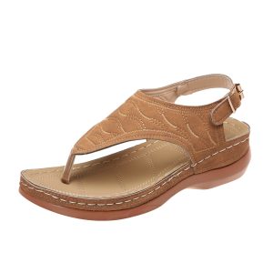 wish cross-border spot women's shoes 2021 new Roman style buckle strap women's sandals foreign trade 43 large size sandals