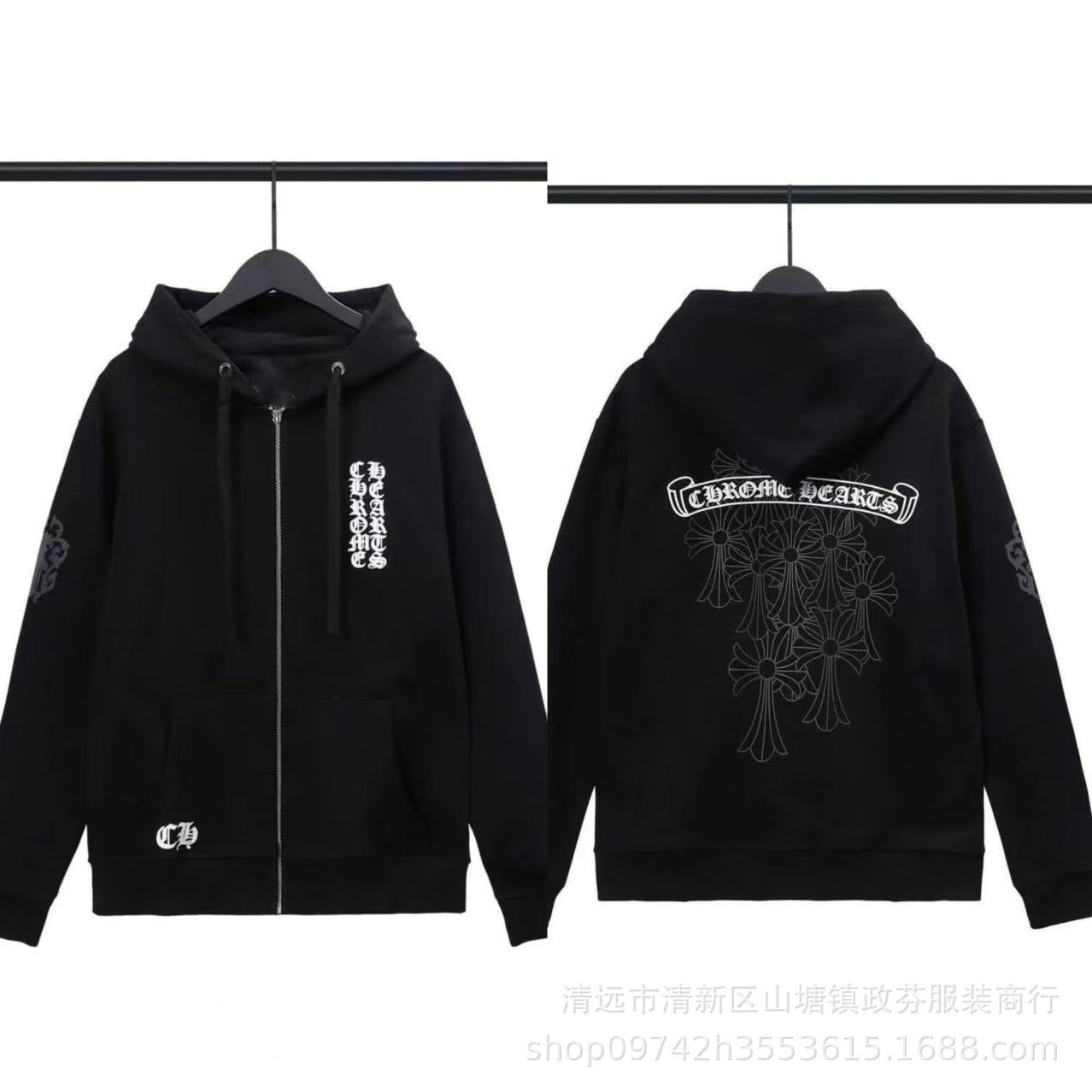 2026 New Cross-Border CH Hoodie Cross Horseshoe Couple Zipper Hooded Sweatshirt Jacket Trendy Brand 30/1 - Image 14