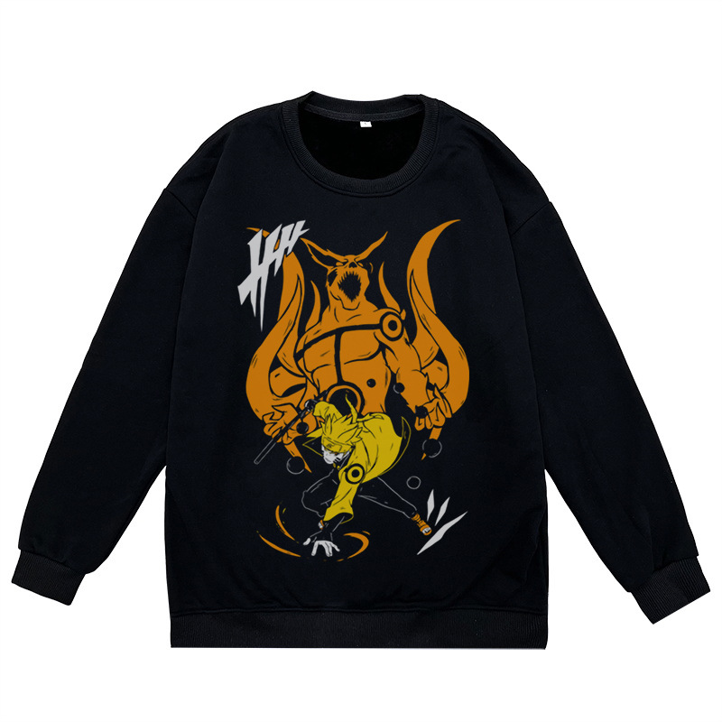 2023 autumn and winter new NARUTO Naruto peripheral printed round neck sweatshirt casual loose men's pullover - Image 8