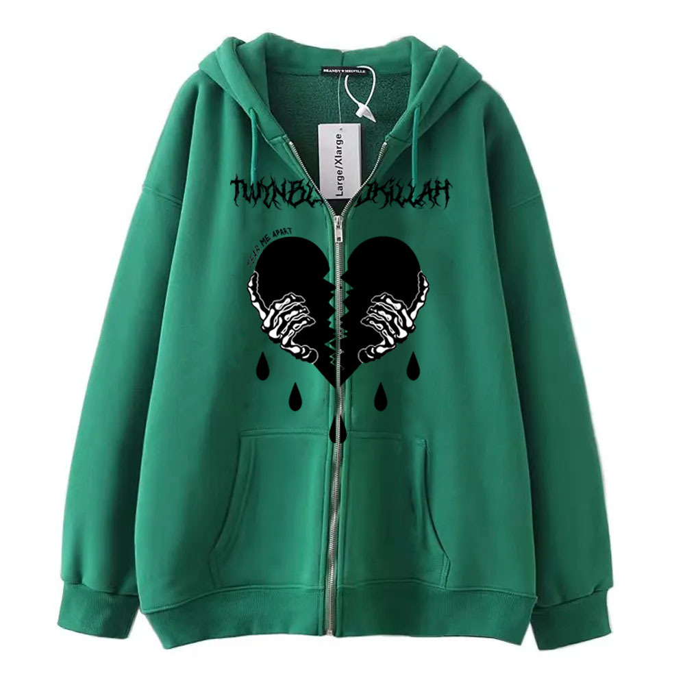 2023 Amazon's new zipper sweater spring and autumn fleece casual Y2K retro hoodie trendy men's sweater - Image 9
