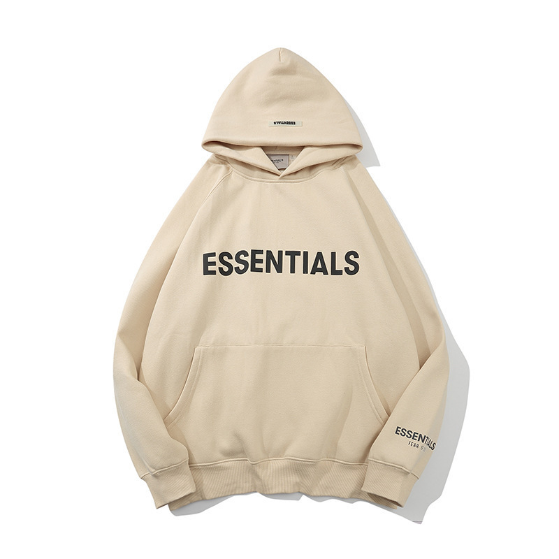 FEAROFGOD double line Essentials trendy brand chest LOGO laminated hooded high street Korean men's and women's sweatshirts - Image 2
