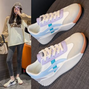 2023 Spring New Korean Style Flat White Shoes Women's Breathable Casual Student Shoes Women's Running Shoes JH-6617