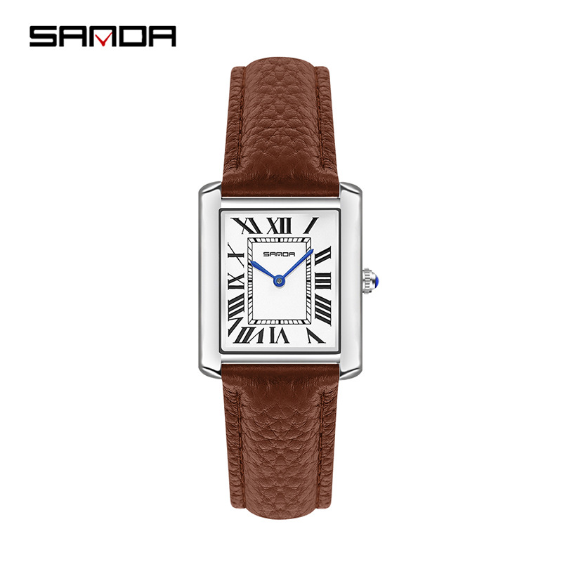 Sanda new Roman scale couple quartz watch belt fashion trend waterproof simple creative quartz men and women watch - Image 8