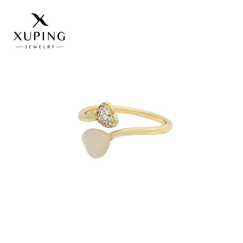 Xuping's new fashionable zircon heart ring, featuring a minimalist and understated design with an adjustable opening, perfect for women. - Image 5