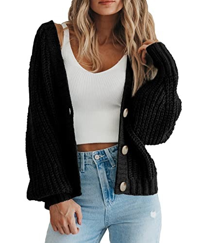 Cross-border women's clothing Amazon autumn/winter V-neck chunky knit cardigan women's lazy style knit sweater factory customization - Image 20
