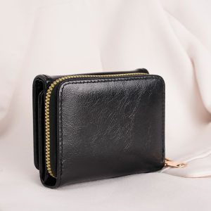 Credit card ID card cash wallet women's wallet small wallet short wallet card holder zipper wallet multi-layer trifold