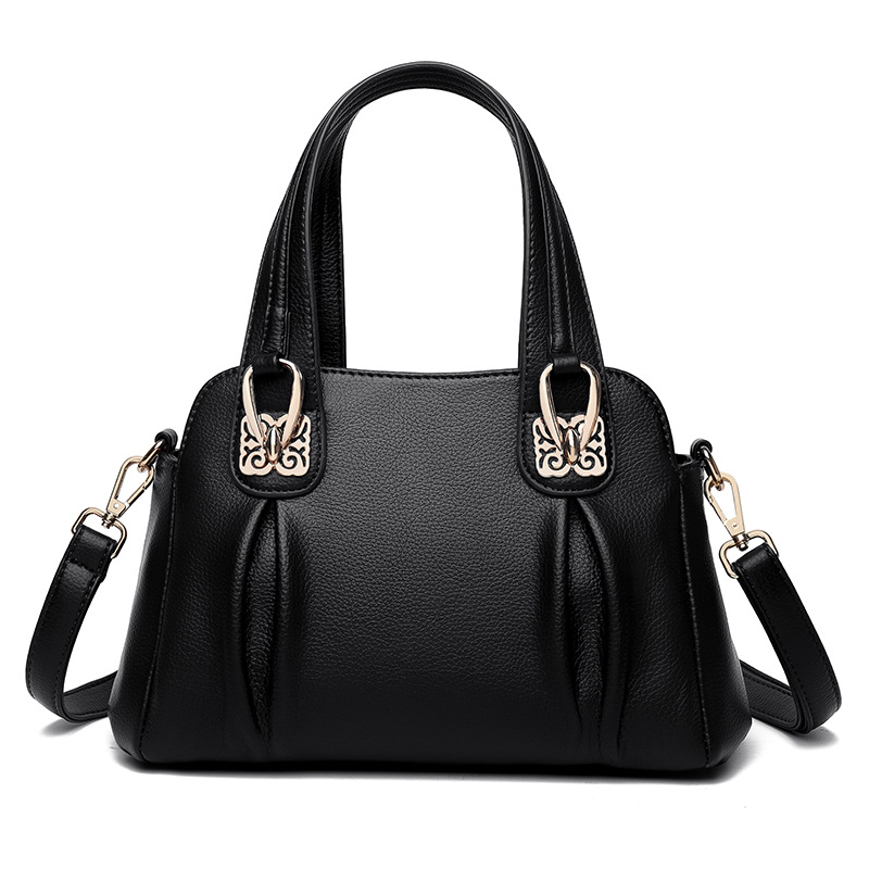 Bags 2023 new middle-aged and elderly women's casual soft leather large capacity messenger bag fashion trend handbag women's bag - Image 9