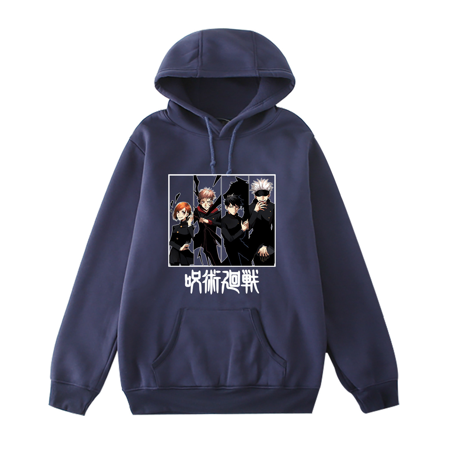 Manufacturers spot anime around long-sleeved couples casual pullover sweater women's hooded hooded sweater - Image 4