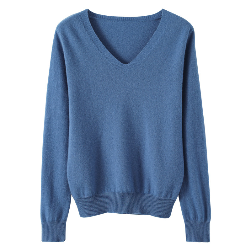 Douyin hot style sweater autumn and winter new V-neck sweater women Korean version loose fashion knitted bottoming shirt with large quantity and favorable - Image 2