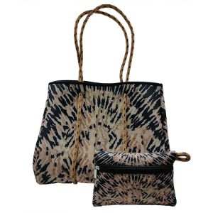 New Neoprene Beach Bag European and American Fashion Large Capacity Shoulder Bag Leopard Print Beach Bag Outdoor Leisure Handbag
