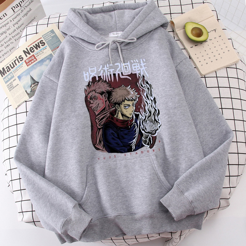 Men's Hoodies Japanese Anime Jujutsu Kaisen Hoodie Yuji Itad - Image 12