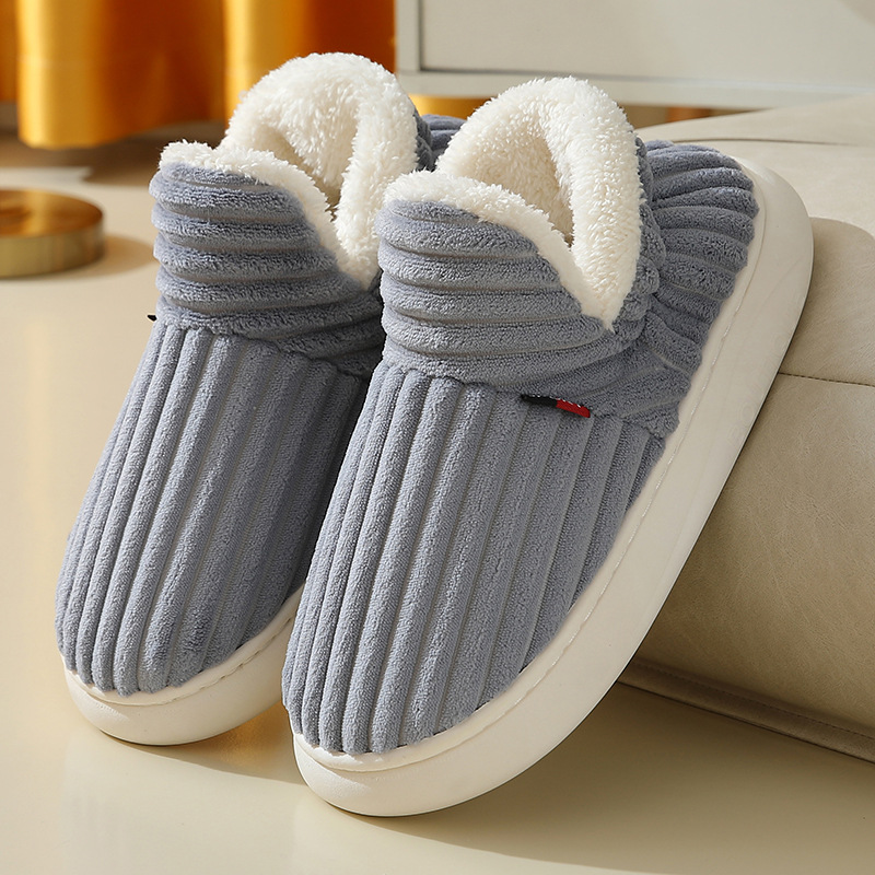 New style bag-heeled cotton shoes for women, autumn and winter, thick-soled velvet, non-slip, warm, velvet cotton shoes, men's Cixi home shoes - Image 11