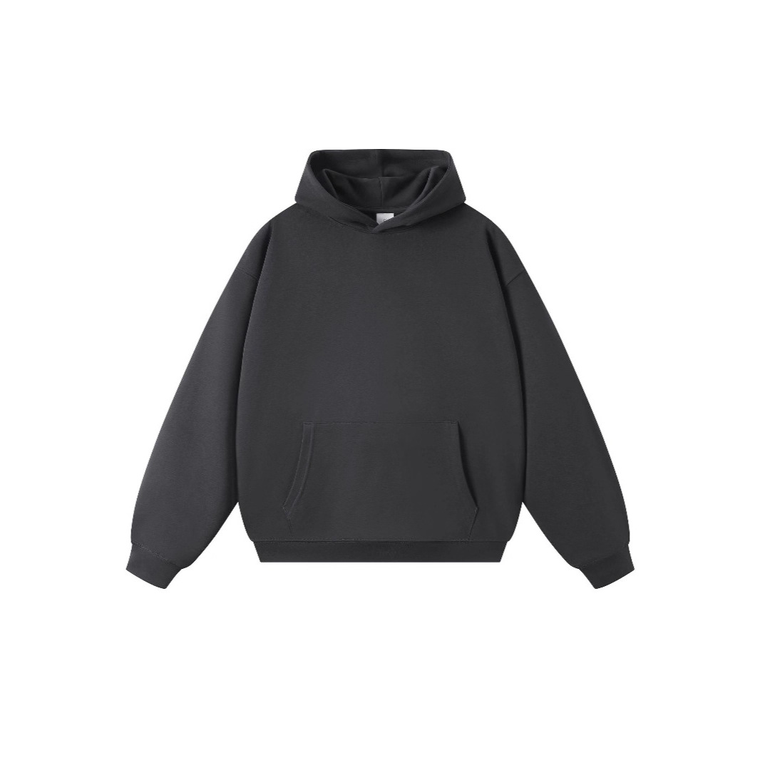 Sweatshirt 380g Terry Spring and Autumn American Thin Drop Shoulder Loose Style Solid Color Hoodie Men's Trendy All-match - Image 3
