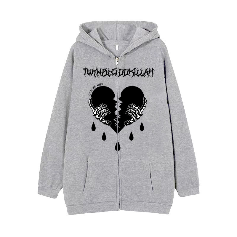 2023 Amazon's new zipper sweater spring and autumn fleece casual Y2K retro hoodie trendy men's sweater - Image 6