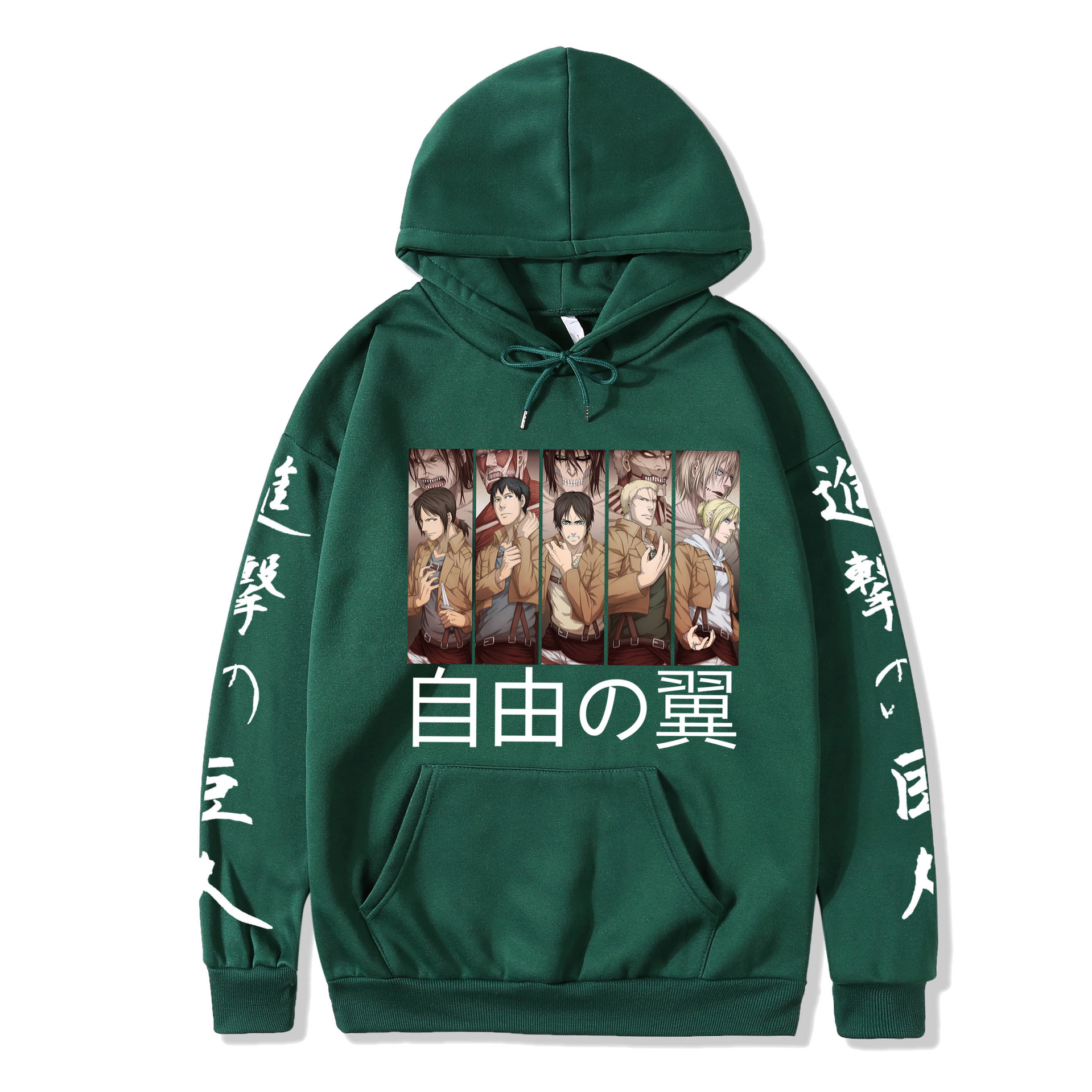 2021 couples wear autumn and winter new popular anime attack giant series illustration loose casual hooded sweater women - Image 15