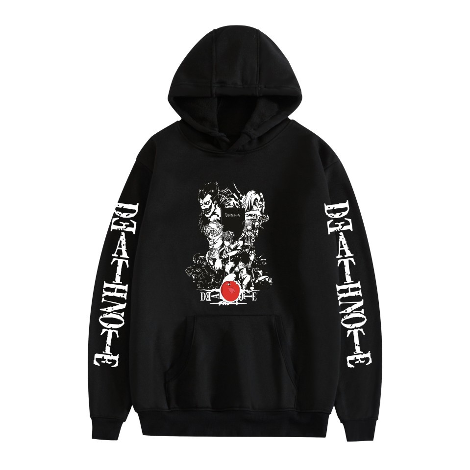 Men and Women Death Note Hoodie Large Size Pocket Velvet Sweatshirt Sweatshirt Winter - Image 2