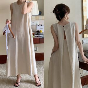 Women's French-Style Sleeveless Vest Dress