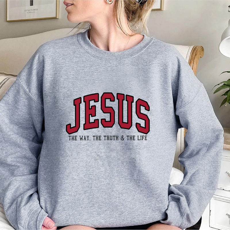 European and American cross-border AliExpress autumn new letter pattern printed sweatshirt fashionable Chinese cotton composite sweatshirt for women - Image 4