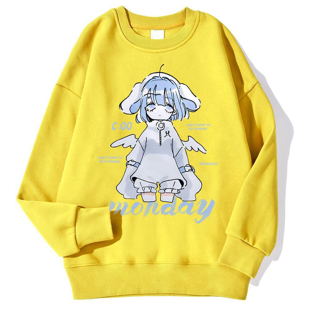 Harajuku Anime Girl Design Sweatshirts Couples Kawaii Hoodie - Image 8