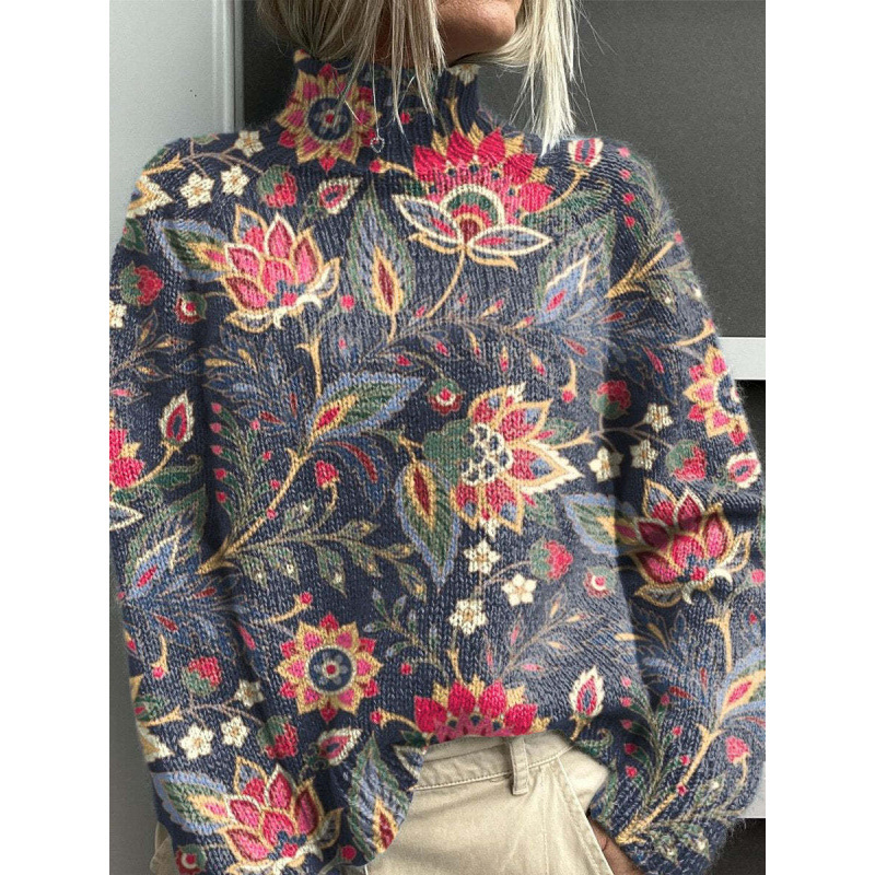 New Christmas Abstract Print Casual Cape Cardigan Sweater for Foreign Trade and Cross-Border - Image 37