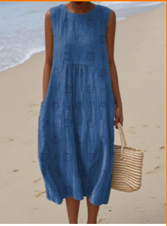 2025 European and American spring and summer new sleeveless casual printed temperament long skirt dress slim small fresh casual skirt - Image 14