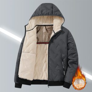 Cross-border e-commerce Douyin live stream bestseller: Men's lamb fleece graphene cotton coat, loose fit, fleece-lined, trendy winter jacket.