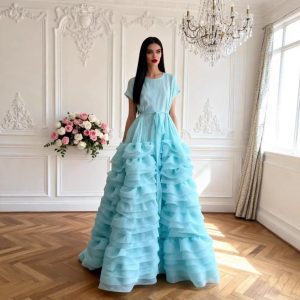 2026 New Korean Style Bubble Pleated Solid Color Sleeveless Round Neck Mid-Length Dress for Women, Fashionable Pleated Long Skirt