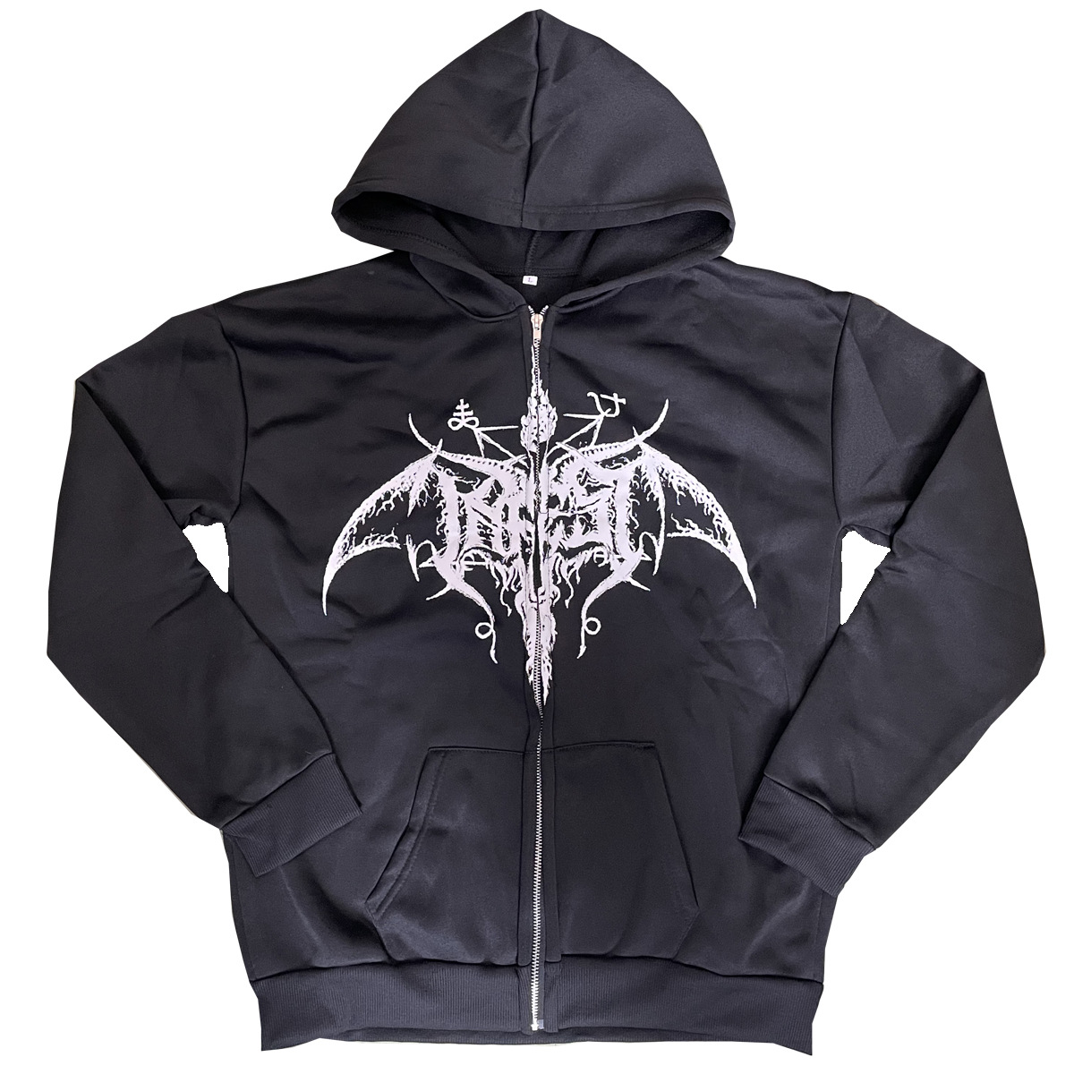 2022 AliExpress New Ladies Street Hoodie Skull Rhinestone Zipper Hooded Hoodie - Image 4