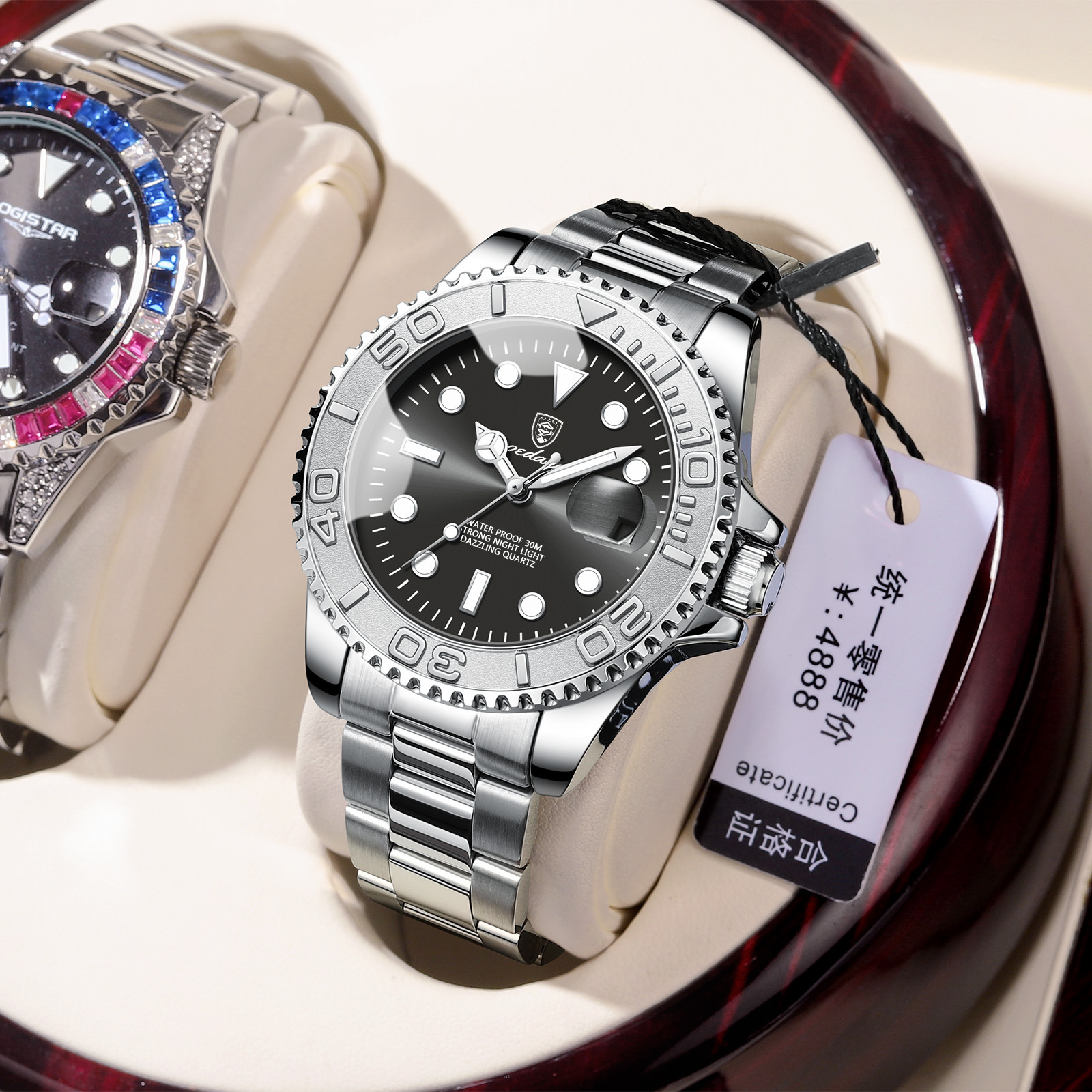 Swiss brand men's watch, waterproof, luminous, stylish new quartz wristwatch, live stream, export hot-selling item, dropshipping available. - Image 7