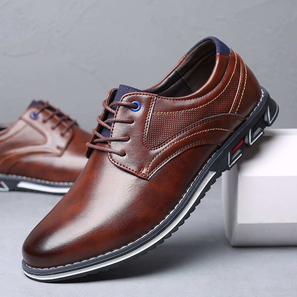 Autumn men's shoes 2023 new trendy business formal shoes British style men's casual leather shoes large size shoes 48 - Image 2