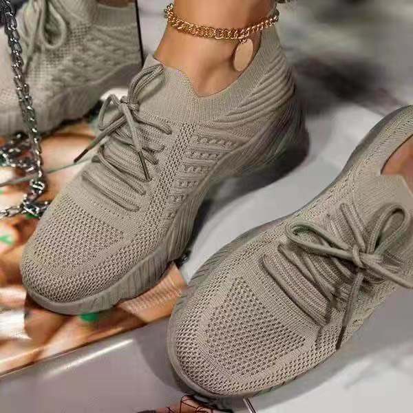 Manufacturers in stock foreign trade large size lace-up sneakers women 2021 new independent station mesh thick-soled casual daddy shoes - Image 3