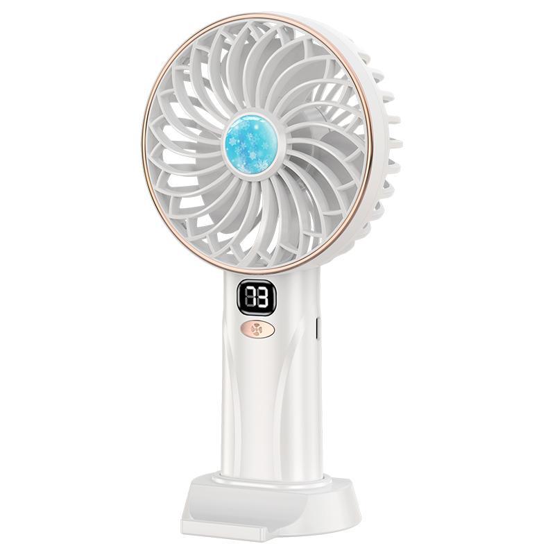 Handheld spray small fan water replenishment humidification student desktop digital display light sound brushless charging refrigeration water spray cooling fan - Image 13